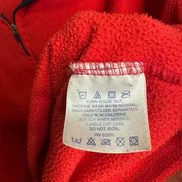 vintage LANDS END red quarter 1/4 zip pullover XL - Picture 4 of 5
